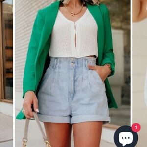 NWOT Denim Paper Bag Shorts